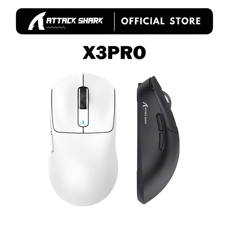 Attack Shark X3Pro เมาส์สําหรับเล่นเกมบลูทูธไร้สาย PixArt PAW3395 26000dpi Optical Mouse การเชื่อมต่อ Tri-Mode Macro Gaming Mouse - รูปที่ 1