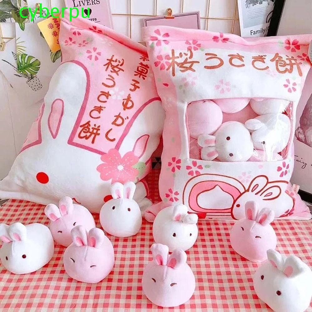 CYBERPULSE หมอนตุ๊กตาไดโนเสาร์สร้างสรรค์ของขวัญมินิสัตว์ลูกบอลตุ๊กตาสัตว์ Sakura Bunny Corgi กระเป๋าของเล่นตุ๊กตา - รูปที่ 1