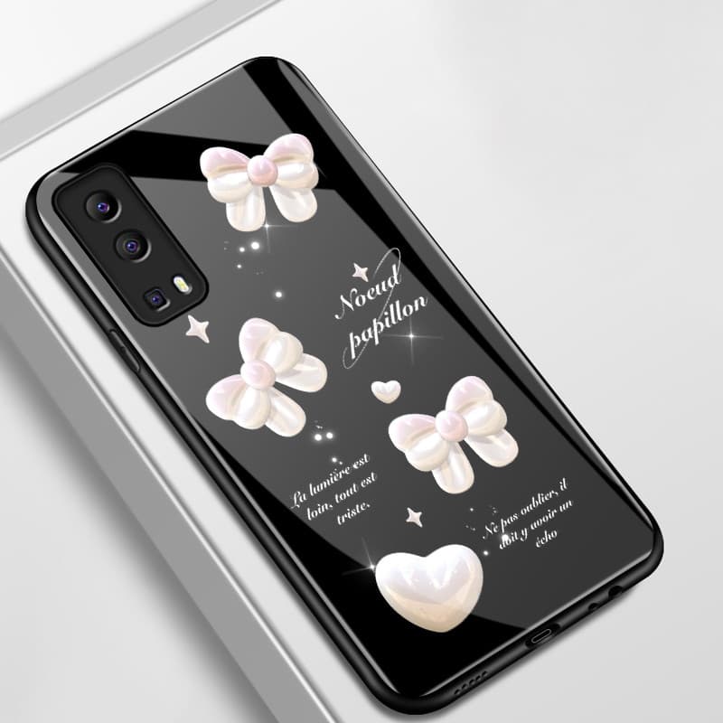 เคสสำหรับ VIVO Y72 5G Y52 5G Y75s 5G Y53s 5G Y76 5G เคสโทรศัพท์กุทัณฑ์รูปหัวใจเปลือกแก้วกันกระแทก - รูปที่ 1
