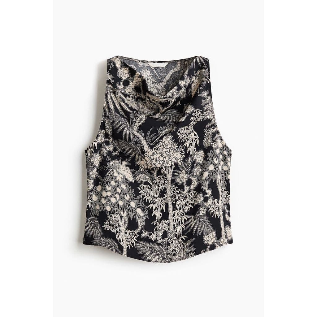 H&M(เอชแอนด์เอ็ม) เสื้อซาตินคอระบาย Women Cowl-neck satin top 1315031_1 - รูปที่ 1