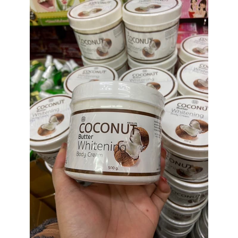 กระปุกขาว COCONUT Butter whitening Body Cream โลชั่นบำรุงผิวกายให้ความชุ่มชื้น ลดรอยแตกลาย ขนาด500ml - รูปที่ 1