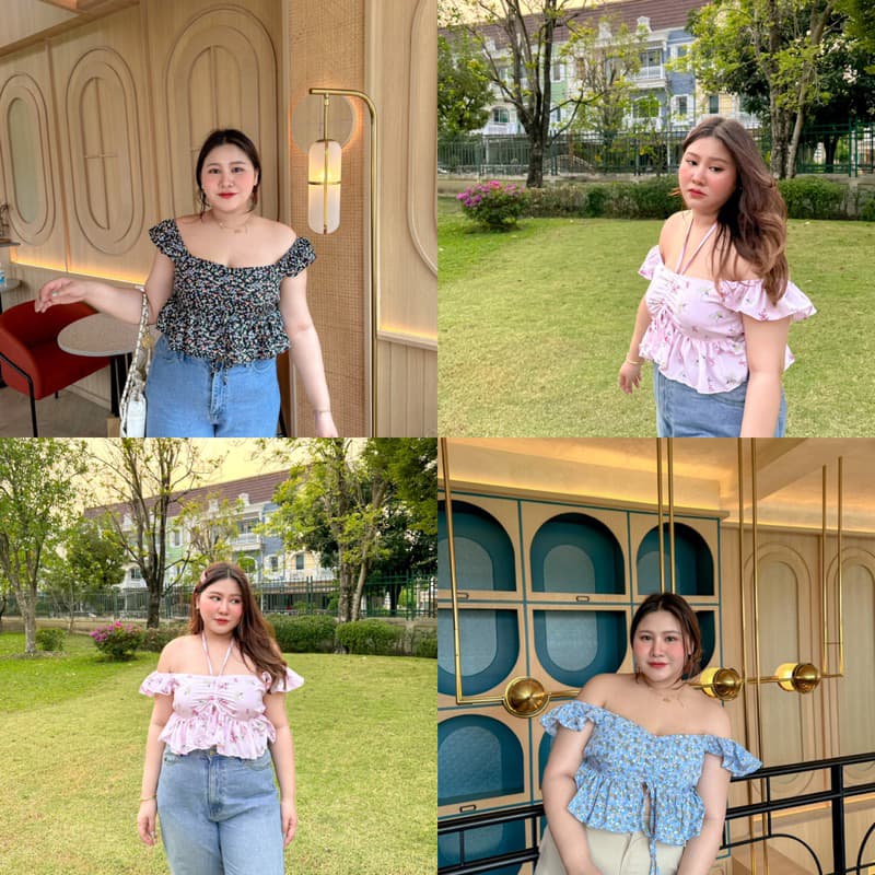 Peony Top ✨ เสื้อแขนระบายลายดอกไม้ - MerryChubbyHouse - รูปที่ 1