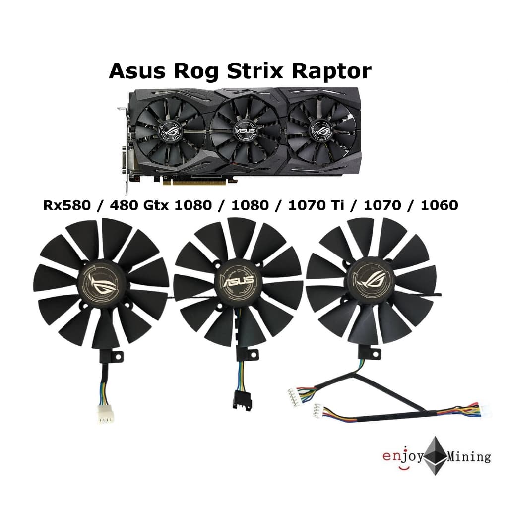 พัดลมการ์ดจอ ASUS GeForce RX580 480 GTX1080Ti 1080 1070Ti 1070 1060 graphics card fan - รูปที่ 1