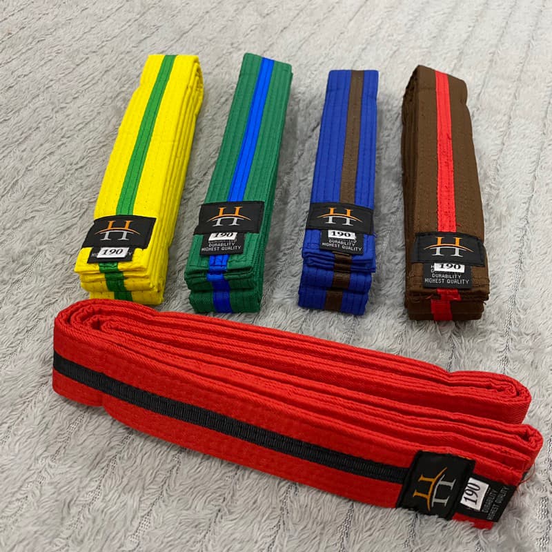 สายเทควันโด แบบสองสี คาดเอว Taekwondo Belt - double color - รูปที่ 1