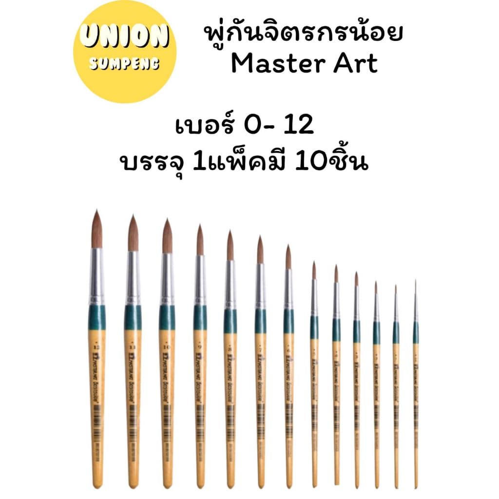 (USP)?ขายส่ง?(ยกถุง10ด้าม) Master art  พู่กัน ภู่กัน กลม ระบายสีน้ำ เบอร์ 0-6 บรรจุ 1แพ็ค/10ชิ้น - รูปที่ 1