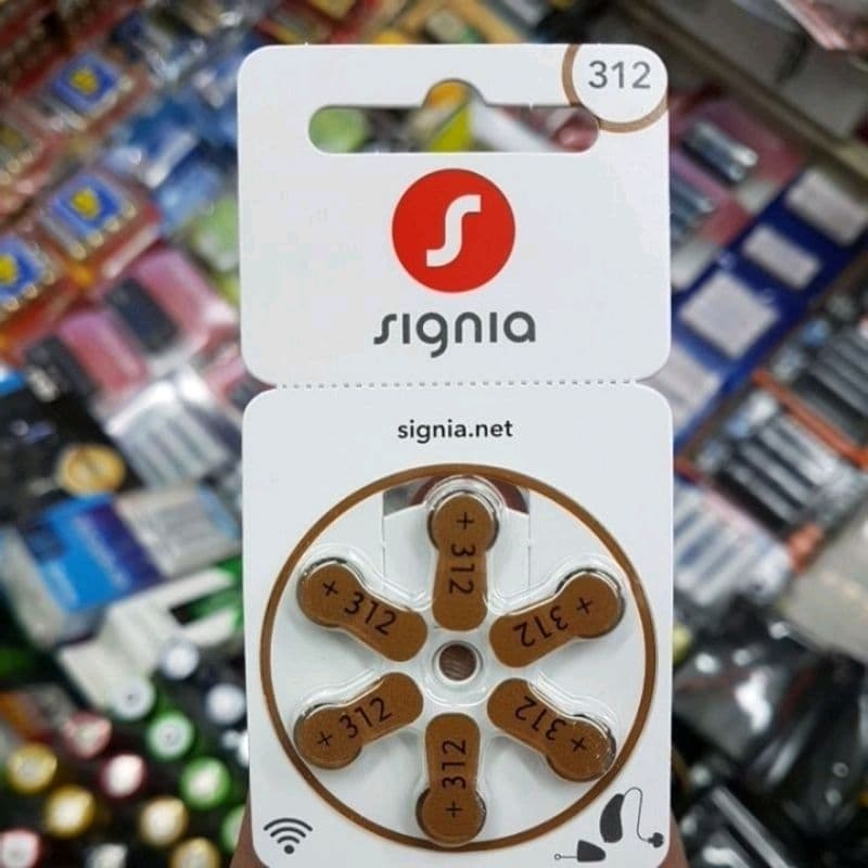 ถ่านเครื่องช่วยฟัง Signia by Siemens 312 , A312 , PR41 แพค6ก้อน 1.45V Made in Germany ของใหม่ ของแท้ สินค้าค้าแพคเกจจีน - รูปที่ 1