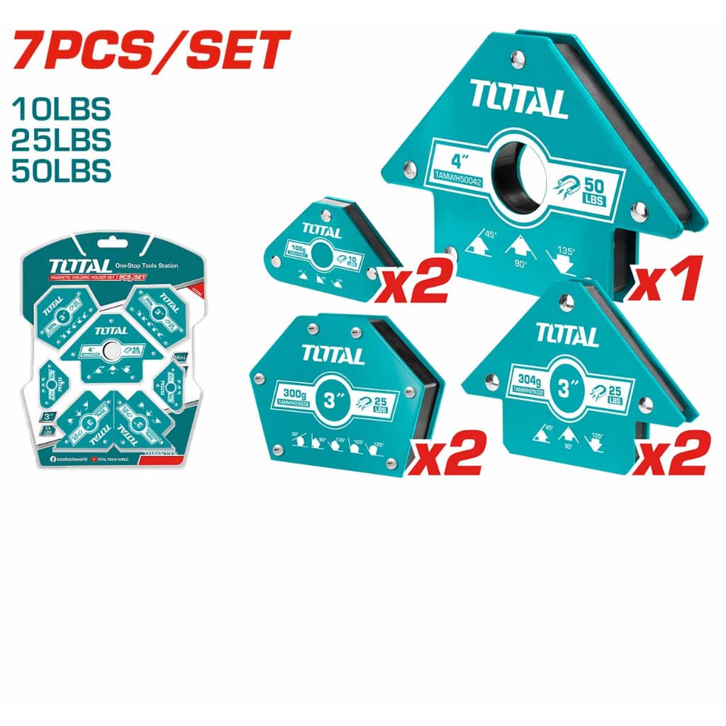 TOTAL  ชุดแม่เหล็กจับฉาก 7 ชิ้น รุ่น TAMWH7006 - รูปที่ 1
