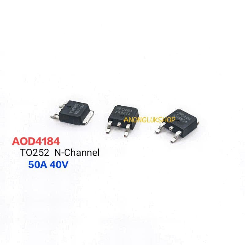 AOD4184 D4184 มอสเฟต N-Channel MOSFET TO252 ทนกระแส 50A 40V จำนวน 1ตัว - รูปที่ 1