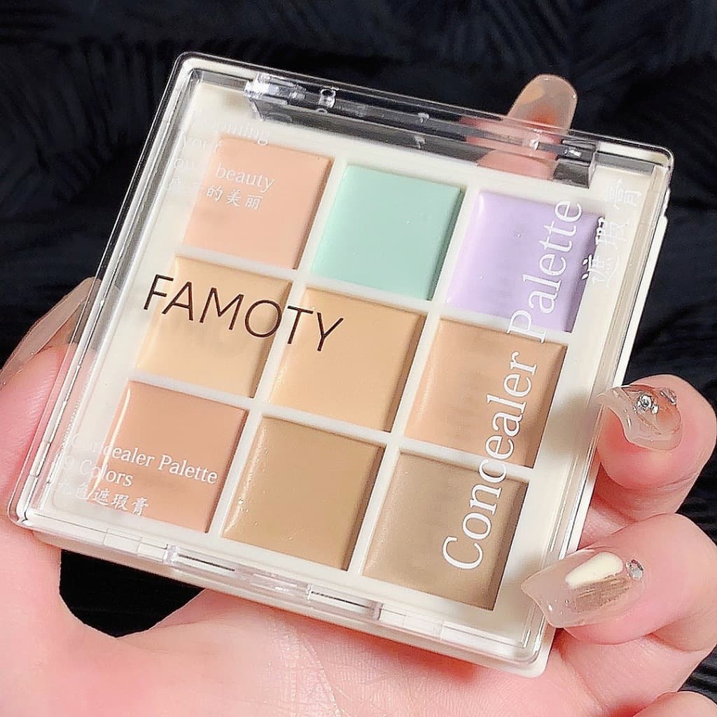 คอนซีลเลอร์ 9 สี ปกปิดรอยสิว ปกปิดรอยคล้ําใต้ตา คอนทัวร์ ผสมทาได้ ปกปิดเยี่ยม กันน้ำกันเหงื่อ - รูปที่ 1