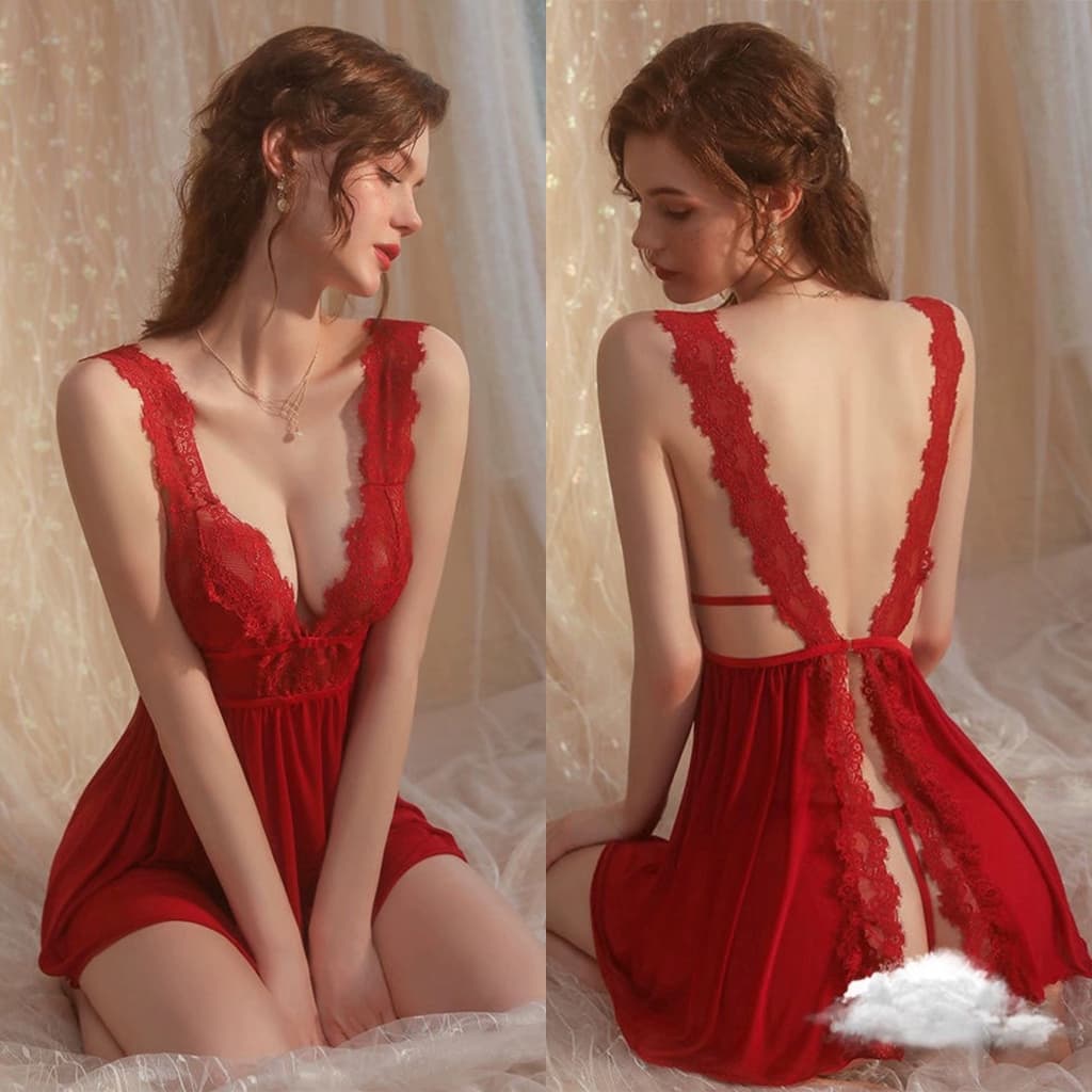 PolarNight ลูกไม้ซีทรูชุดนอนกระโปรง ตาข่าย ชุดนอนเซ็กซี่ เนื้อผ้าใส่สบาย 3สี พร้อมส่งจากไทยH1147 - รูปที่ 1