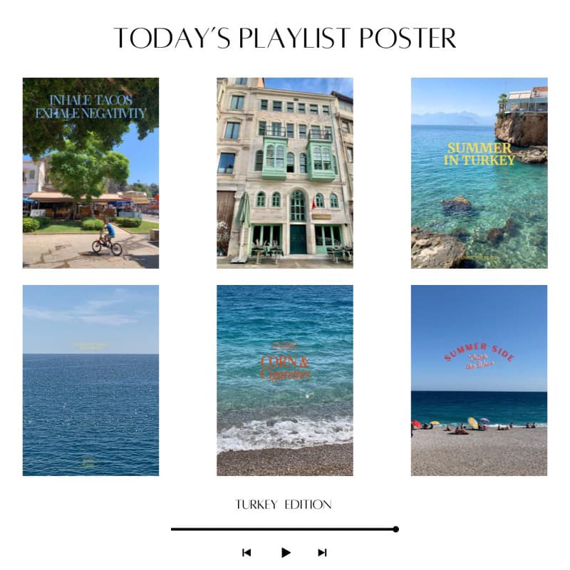 พร้อมส่ง?️ โปสเตอร์ภาพถ่าย Today’s playlist / Summer in Turkey Edition - รูปที่ 1