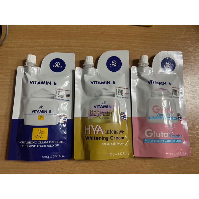 short exp. 030126 AR Vitamin E Body Cream 100 ml. แบบซอง ขนากพกพา ครีมบำรุงผิววิตามินอี มีหลายสูตร - รูปที่ 1