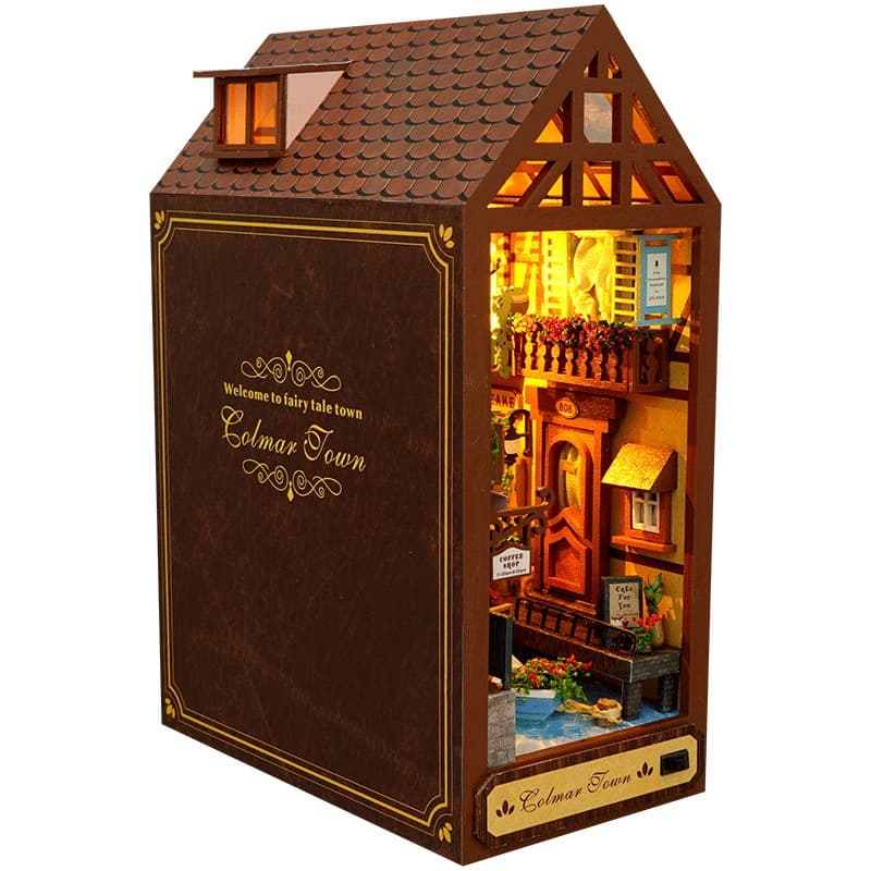 DIY Book Nook รุ่นTC16 Leisure Years ปีแห่งการพักผ่อน ตัวต่อไม้ ตกแต่งชั้้นหนังสือ บ้านตุ๊กตา - รูปที่ 1