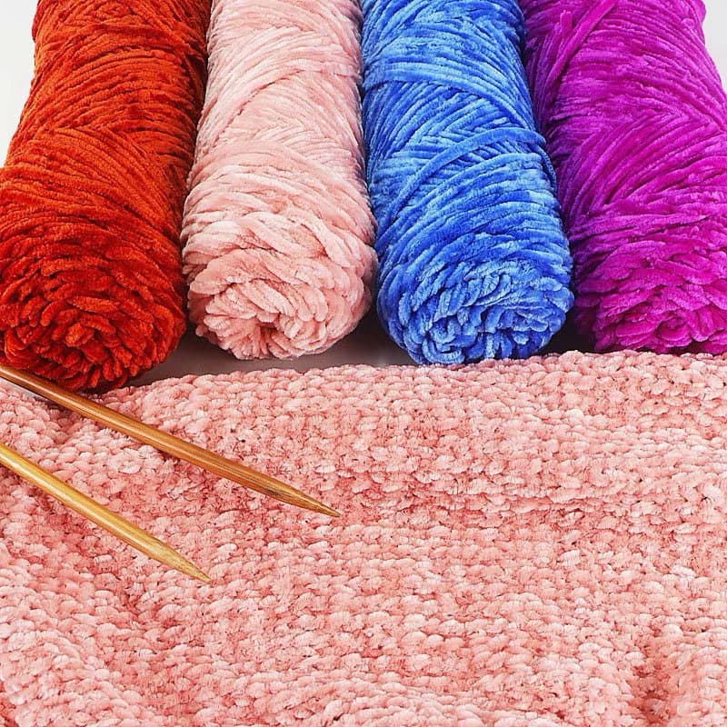 (พร้อมส่งจากไทย)ไหมพรมกำมะหยี่ 8ply ขนาด100 กรัม เส้นด้ายหนานุ่ม - รูปที่ 1