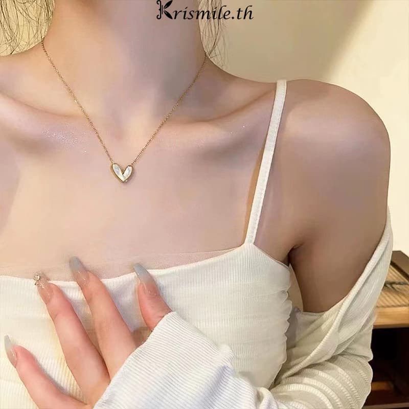 COD-ในไทย?สร้อยคอ จี้ลายหัวใจ สไตล์เกาหลี สำหรับผู้หญิง เหมาะกับของขวัญ ไม่ตกสี สแตนเลส ไม่ทําให้แพ้ง่าย-Kri - รูปที่ 1