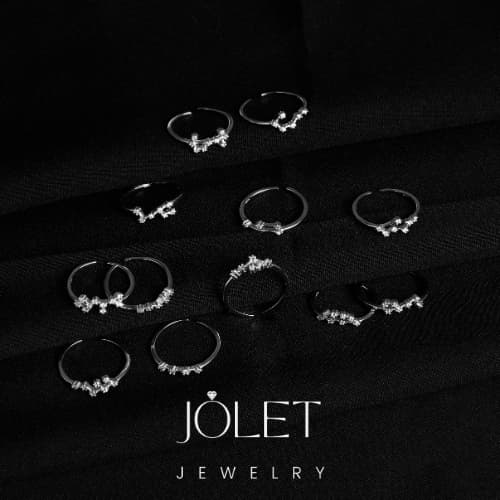Jolet แหวนเงินเเท้ 92.5 ตามราศีวันเกิด ฟรีไซส์ปรับขนาดได้ เหมาะสำหรับคนเเพ้ง่าย - รูปที่ 1