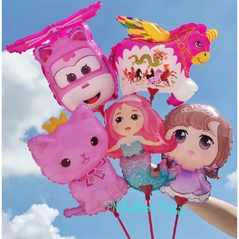 ลูกโป่งก้านเจ้าหญิงแอเรียล เจ้าหญิงเงือก ขนาด 12 นิ้ว Ariel The little Mermaid Princess Balloon - รูปที่ 1