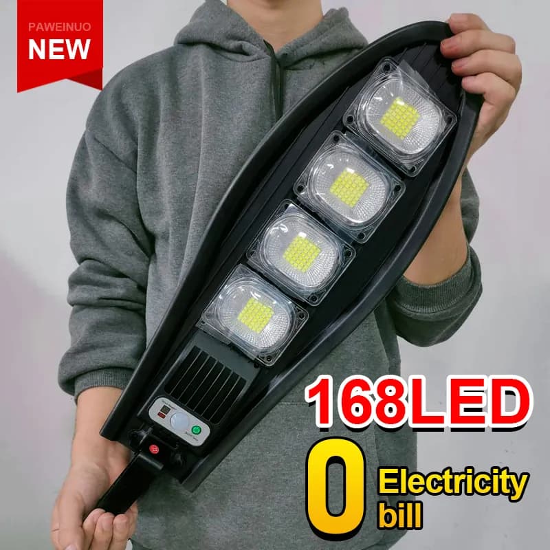 (ใหญ่-ความยาว37cm)ไฟถนนรีโมทคอนโทรล 660W+รีโมท ไฟถนนโซล่าเซลล์  ไฟถนน โคมไฟติดผนัง Solar Light ไฟสปอตไลท์ ไฟสวน โคมไฟถนน - รูปที่ 1