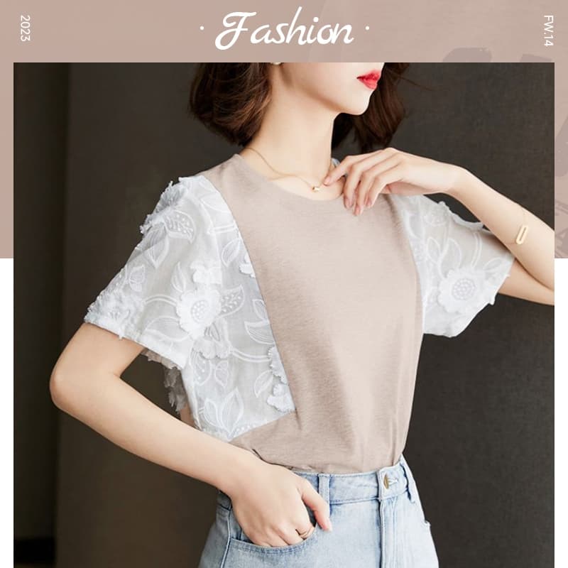 FBAShop ฮิตตตที่สุดในรุ่นนี้✨เสื้อฮิตติดตลาด คอกลมใส่สบาย ผ้านุ่มนิ่มมากเเม่ ดีไซส์โดนใจวัยรุ่น งานดี นักศึกษายังชอบบบ? - รูปที่ 1