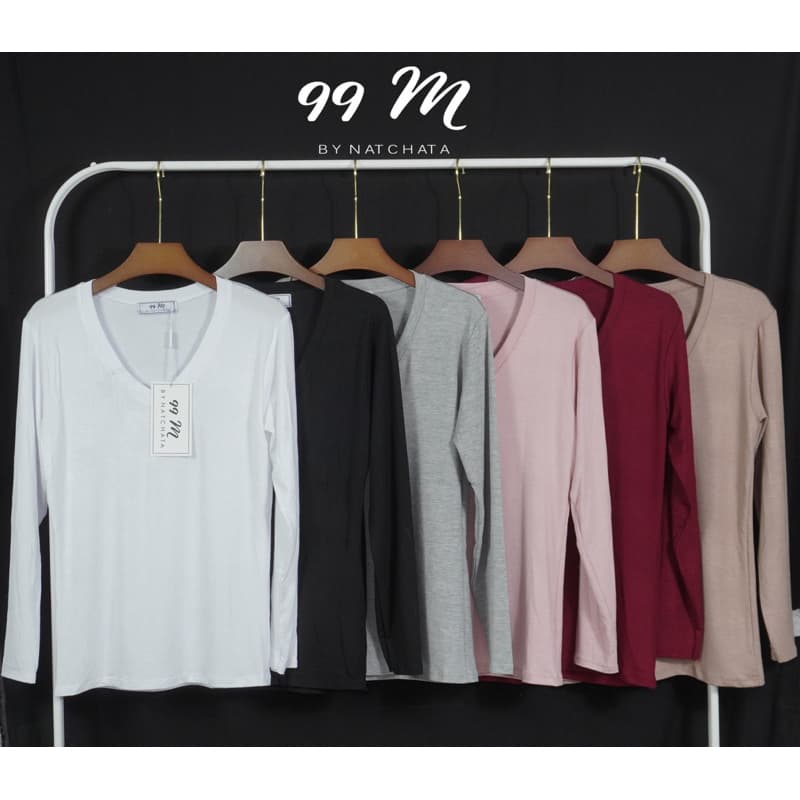 เสื้อเรย่อน คอวีแขนยาว ผ้านิ่มใส่สบาย - รูปที่ 1