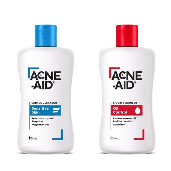 ดีมาก! สบู่เหลว รักษาสิว Acne Aid Gentle , Liquid Cleanser สีแดง สีฟ้า 100 ml. - รูปที่ 1