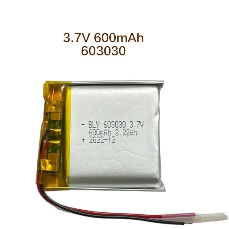603030 3.7v 600mAh แบตเตอรี่  Battery แบตกล้องติดรถยนต์ สำหรับลำโพง MP3 MP4 player DIY มีประกัน จัดส่งเร็ว เก็บปลายทาง - รูปที่ 1