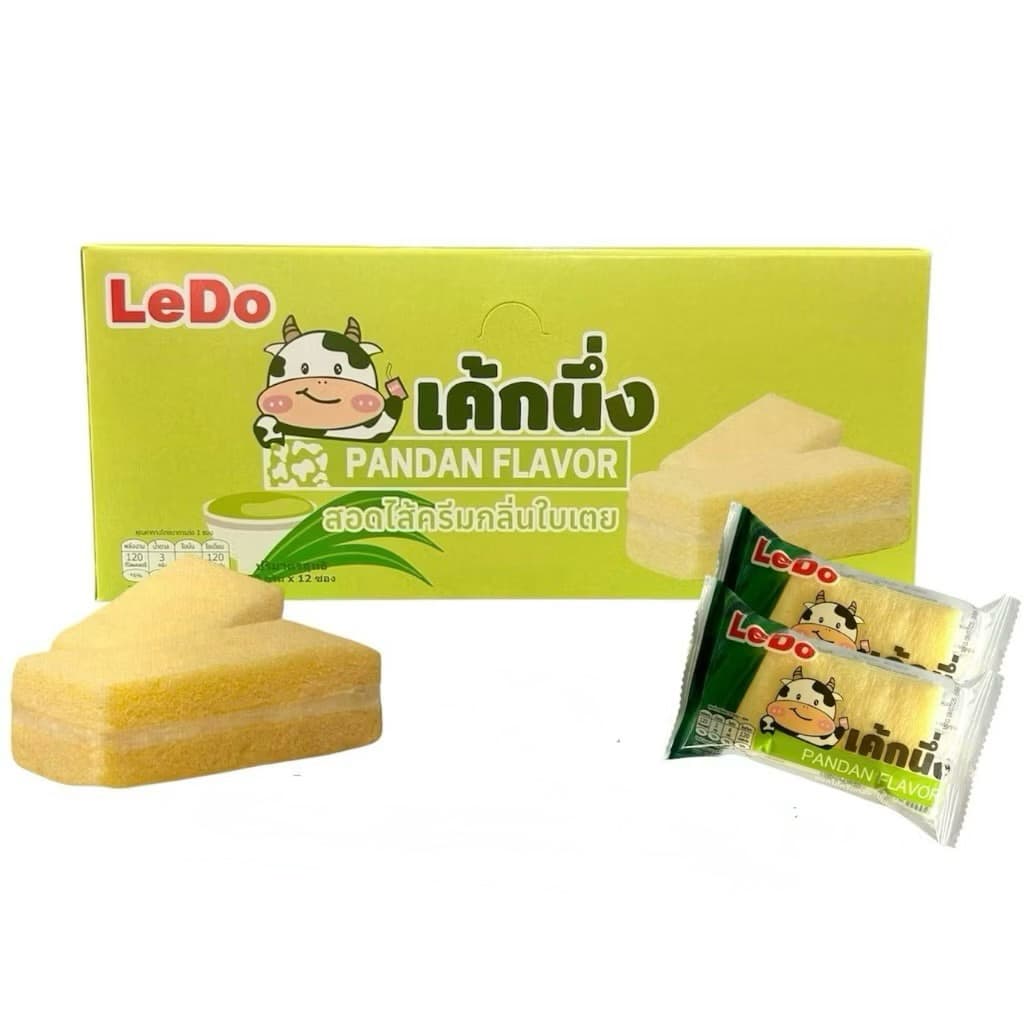 LeDo  เค้กนึ่ง สอดไส้ครีมใบเตย  30กรัม   1 กล่อง บรรจุ 12 ซอง - รูปที่ 1