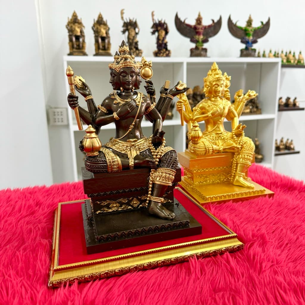 พระพรหม4หน้า แร่เหล็กน้ำพี้ หน้าตัก5นิ้ว แถมฟรีฐานรอง - รูปที่ 1