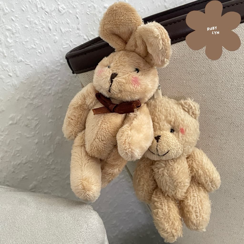 ?? bunny in garden keychain⭐️teddy bear keychain พวงกุญแจกระต่ายในสวน,พวงกุญแจหมี?️ - รูปที่ 1