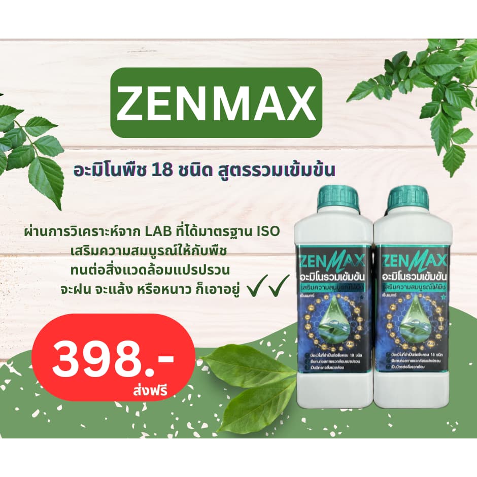 Zenmax อะมิโนพืช สูตรรวมเข้มข้น 18 ชนิด ชุด2ลิตร - รูปที่ 1