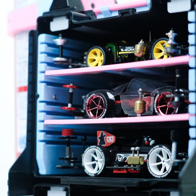 ชั้นแบ่งกล่องปิ่นโต Tamiya พร้อมแผ่นติดเบรก และ แผ่นกันลื่น The internal organizer for Portable Pit - รูปที่ 1