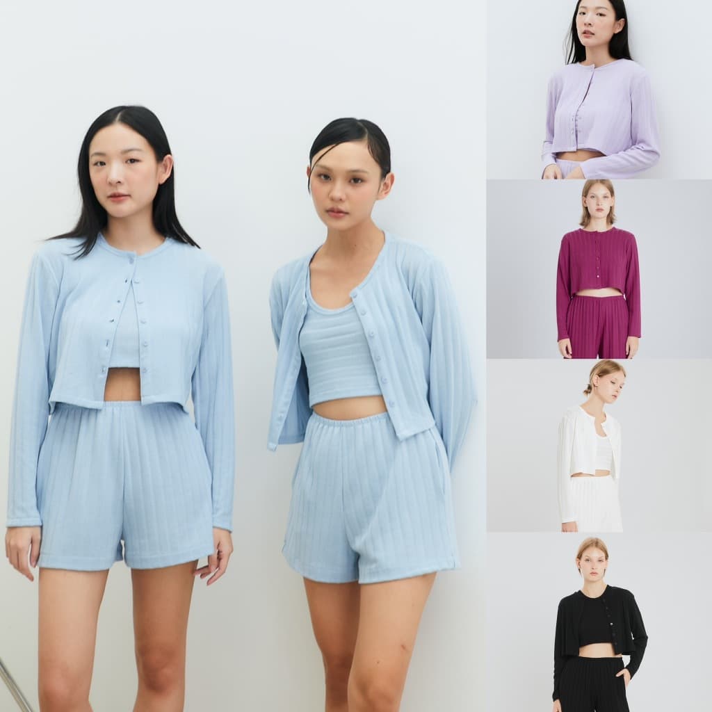 picht - Yarn crop cardigan เสื้อคาร์ดิแกนไหมพรม แขนยาว มีกระดุมหน้า (The Knit Collection) - รูปที่ 1