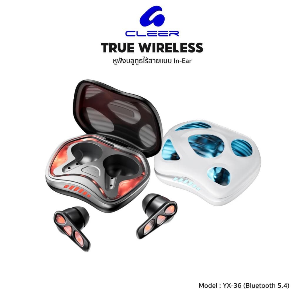 Cleer หูฟังเกมมิ่ง ลูทูธไร้สาย เสียงสเตอริโอ Wireless Bluetooth 5.4 ไมโครโฟนในตัว หูฟังเล่นเกมส์ - รูปที่ 1