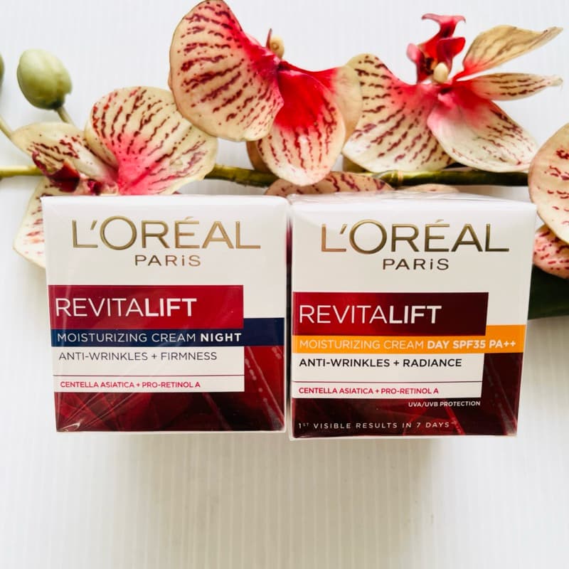 Set แพ็คคู่ 50 ml. ผลิต 01/25 Loreal Revitalift Day SPF35 + Night Cream ลอรีอัล รีไวทัลลิฟท์ เดย์ + ไนท์ ครีม - รูปที่ 1