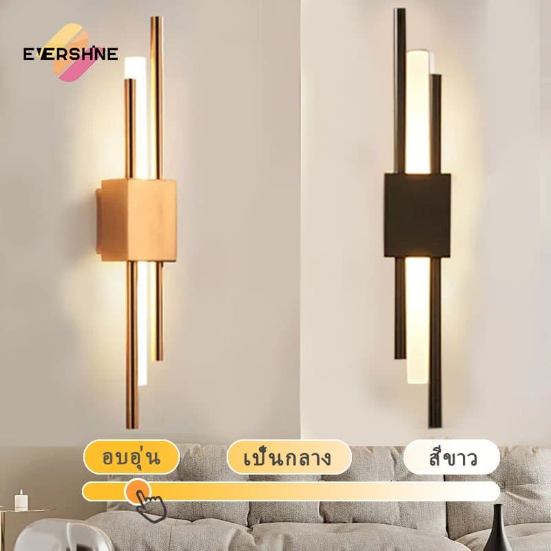 โคมไฟติดผนัง LED ชุด 2 ดวง ไฟ LED สำหรับห้องน้ำ สำหรับทางเดิน ห้องนอน ห้องนั่งเล่น และห้องรับประทานอาหาร - รูปที่ 1