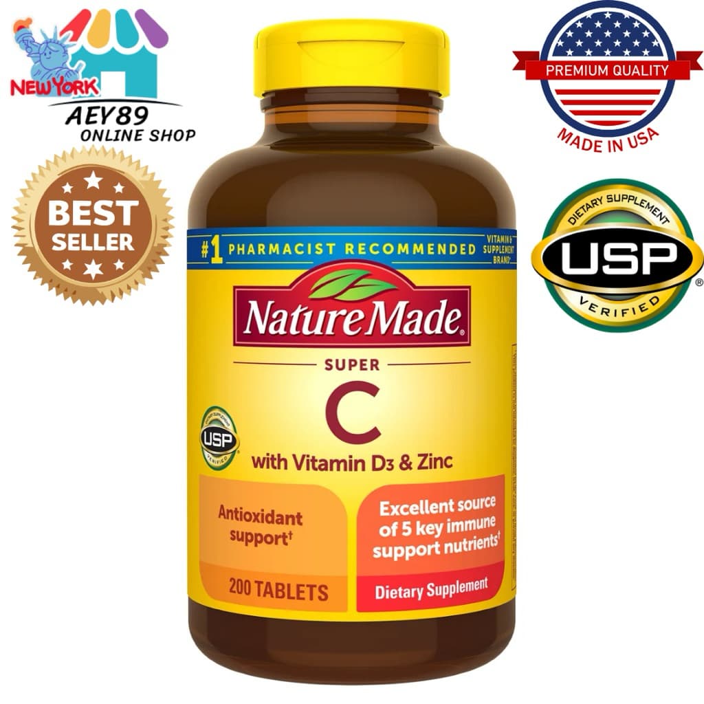 Nature Made Super C มาพร้อม Vitamin D3&Zicn วิตามินนำเข้ามาจากอเมริกาแท้100% พร้อมส่งที่ไทย - รูปที่ 1