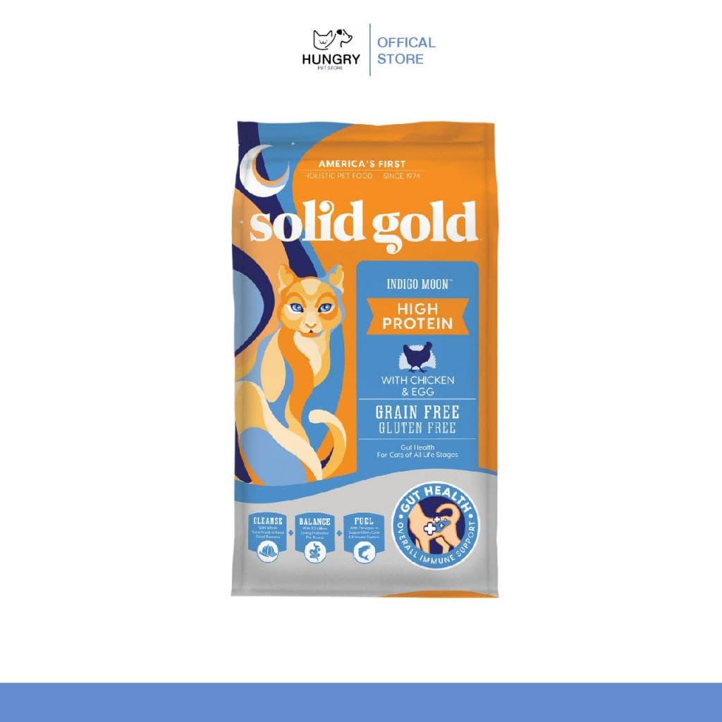 [พร้อมส่ง❗️] Solid Gold สูตร Indigo Moon อาหารแมวพรีเมียม โปรตีนสูง ตัวแน่นทุกวัย 450g 5.44Kg|แมวหิว - รูปที่ 1