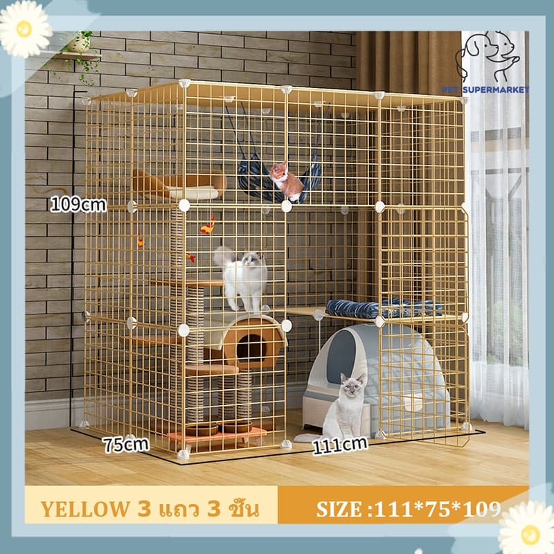 รองรับ COD พร้อมส่ง ส่งฟรี คอกกรงสัตว์เลี้ยง DIY ออกแบบกรงได้ตามต้องการ สำหรับสัตว์เลี้ยง สุนัข แมว กระต่าย สัตว์อ - รูปที่ 1