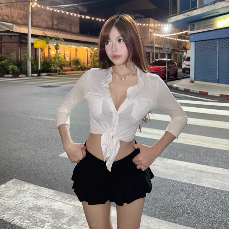 ANGELS.FAV♥︎ | เสื้อเชิ้ต ดีเทลล์ผูกเอว Alice ?? - รูปที่ 1