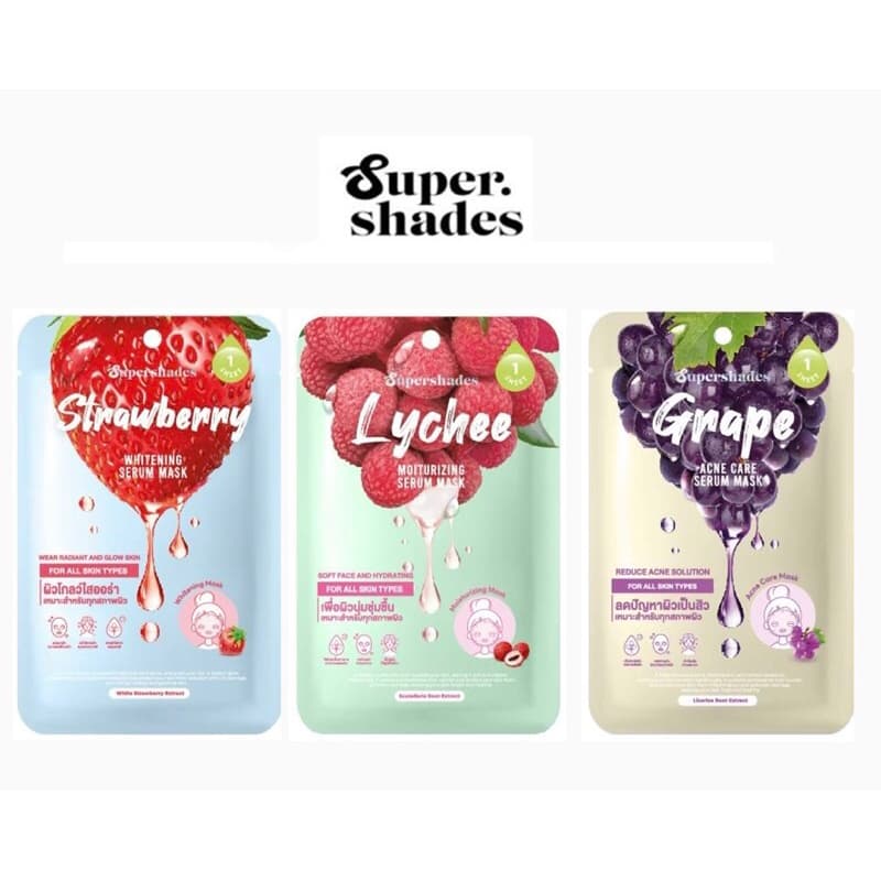 SUPERSHADES MASK SHEET ซุปเปอร์เฉดแผ่นมาส์กหน้า 3 สูตร ขนาด 25g - รูปที่ 1