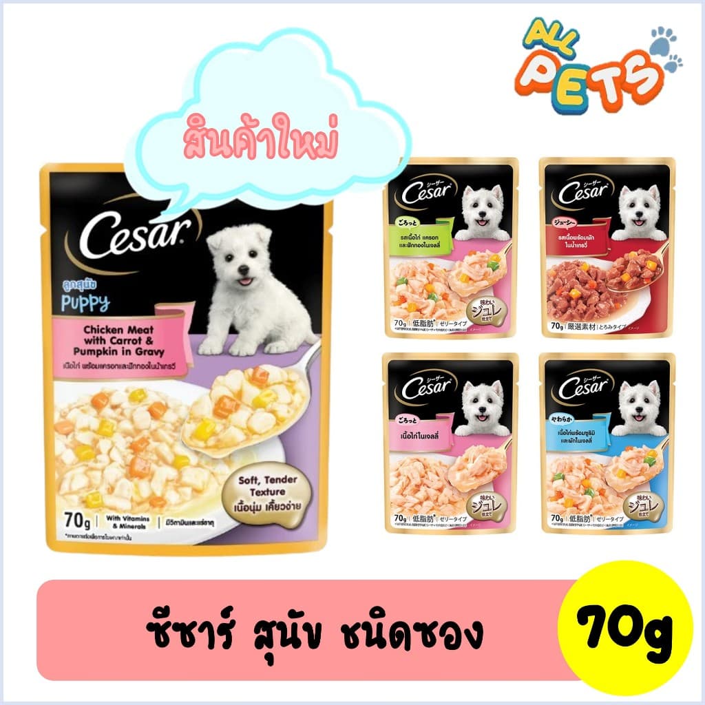 Cesar ซีซาร์ อาหารสุนัขเปียก แบบซอง 70g - รูปที่ 1
