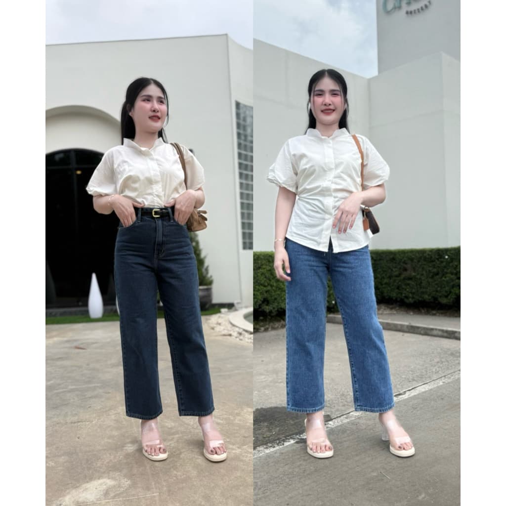 PORCH-ยีนส์กระบอกกลางรุ่นยาว36-37นิ้ว ทุกไซต์ยาวเท่ากัน(วัดเอวบนเหนือสะดือ) - รูปที่ 1
