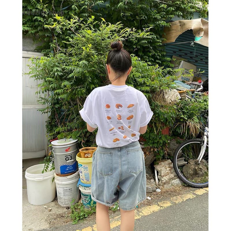 BIMI?พร้อมส่ง?  พร้อมส่ง เสื้อยืดแขนสั้น คอกลม โอเวอร์ไซซ์ สไตล์เกาหลี แฟชั่นสําหรับผู้ชาย T-shirt และผู้หญิงS-XL - รูปที่ 1