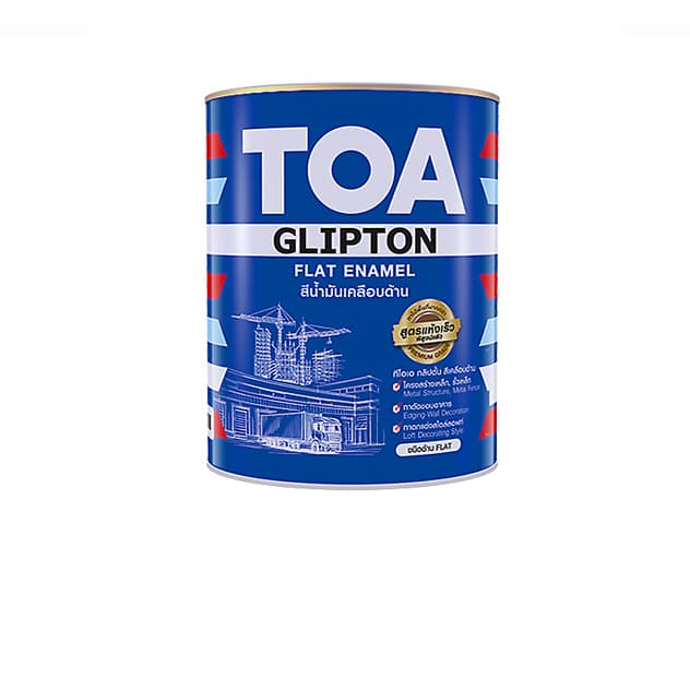 TOA สีน้ำมัน แบบด้าน ขนาด 1 แกลลอน ประมาณ 3.785 ลิตร - สีน้ำมันทาเหล็กเคลือบด้าน Flat Enamel - รูปที่ 1