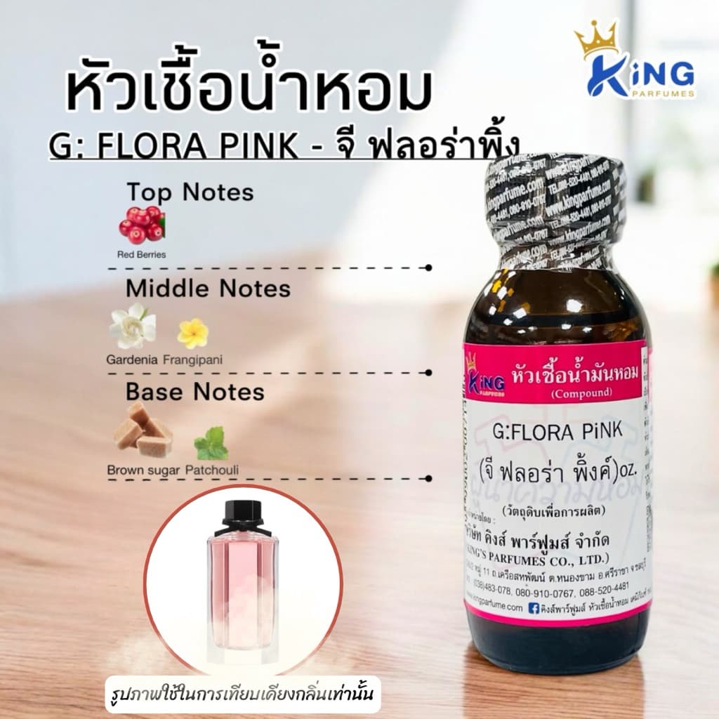 หัวเชื้อน้ำหอม30-100ml.G:FLORA PINK.จีฟลอร่า พิ้งค์ น้ำหอม หัวน้ำหอม - รูปที่ 1