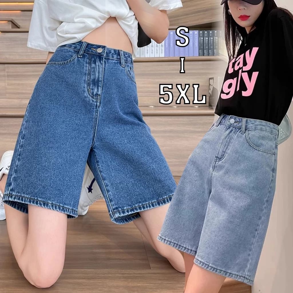 S~5XL A-line shorts Blue Mini Denim Skort กางเกงขาสั้นทรงเอตรงเอวสูงเซ็กซี่ กางเกงขาสั้นผู้หญิงสไตล์เกาหลีแฟชั่น HOT - รูปที่ 1