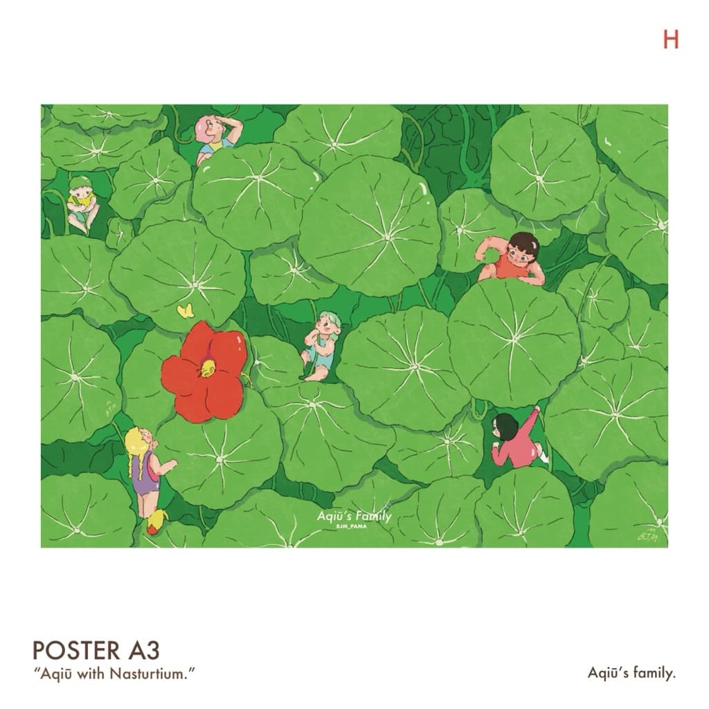 Aqiū’s family | Posters (โปสเตอร์) ขนาด A3 | set B(ลาย H-M) - รูปที่ 1