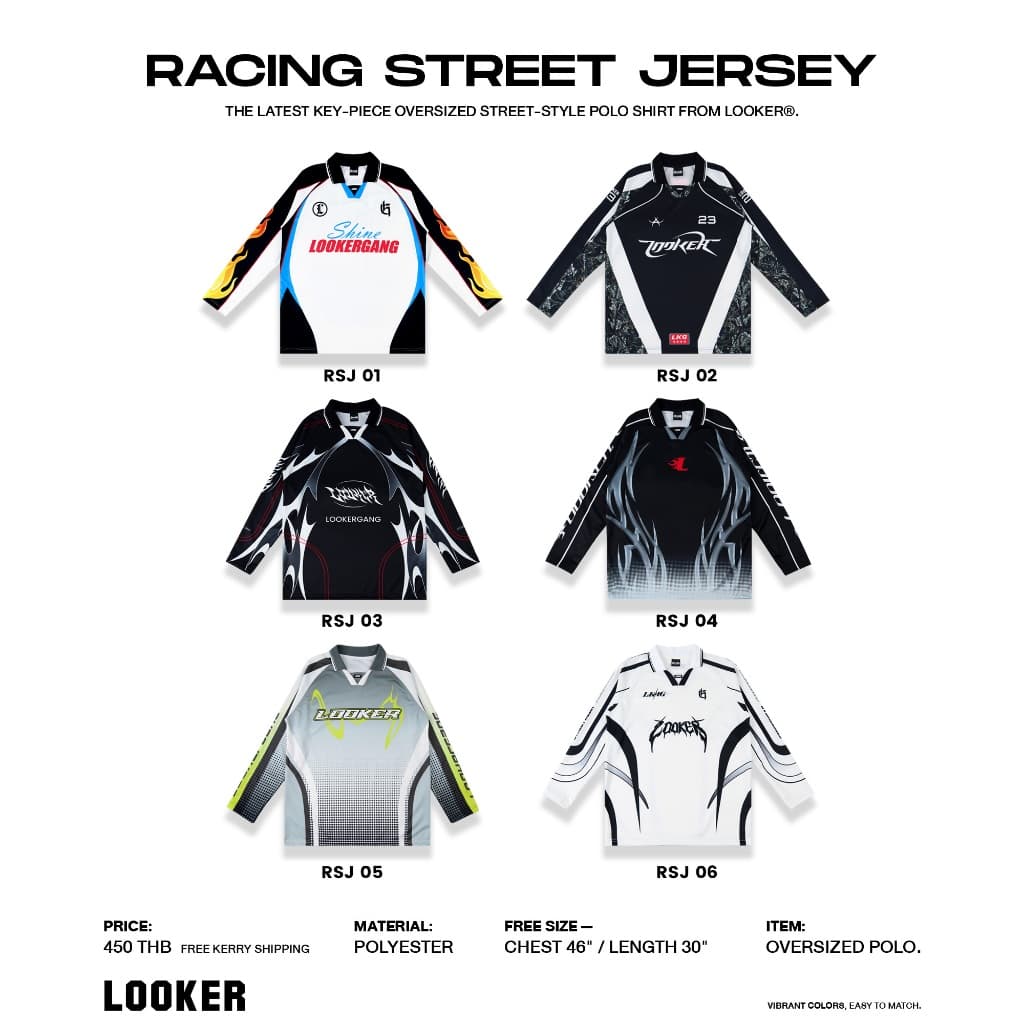 LOOKER RACING STREET JERSEY เสื้อโปโลแขนยาว - รูปที่ 1