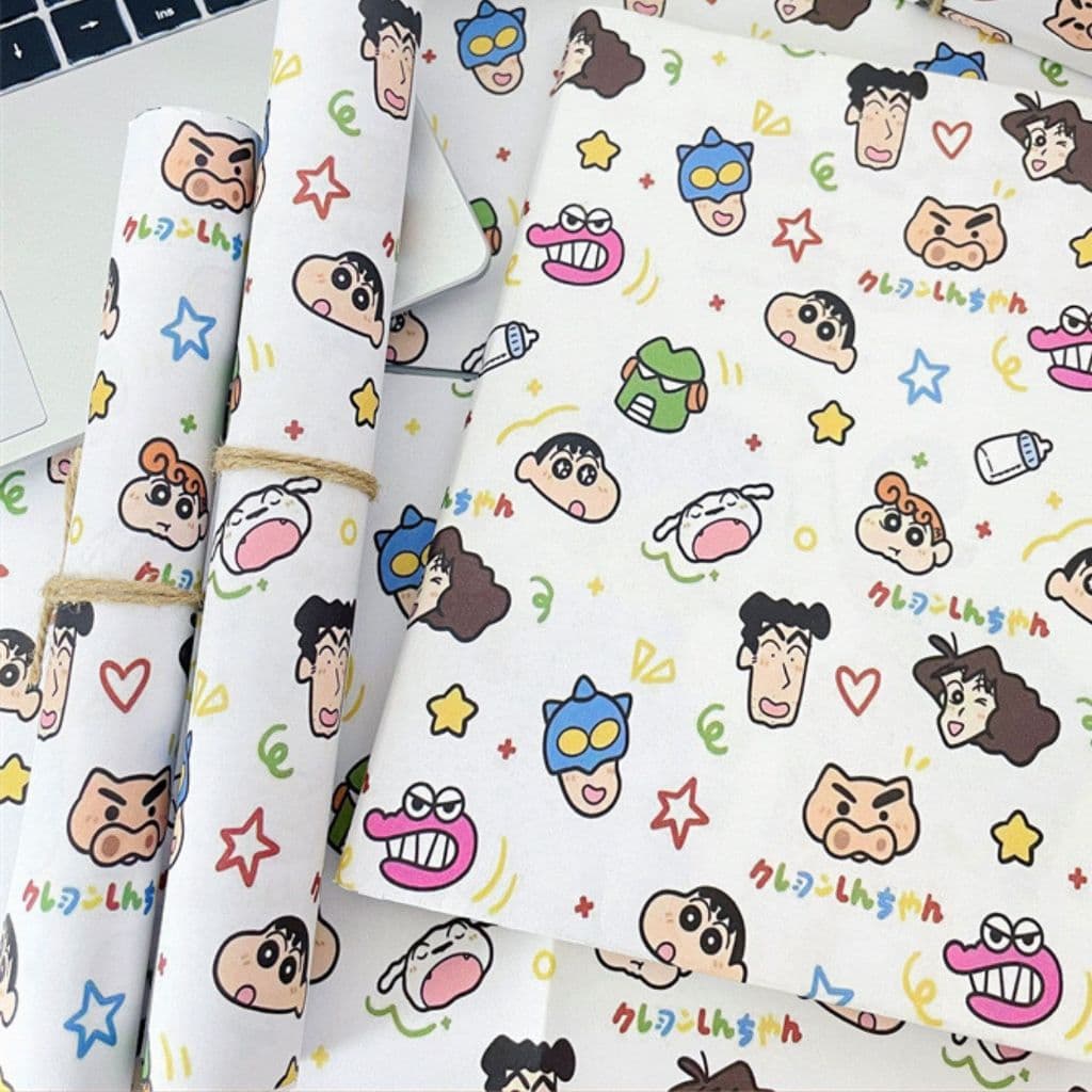 กระดาษห่อของขวัญลายการ์ตูนพื้นขาว (ขั้นต่ำ 4 แผ่น) ขนาด 50*70 cm คริสต์มาส งานครบรอบ ห่อปกหนังสือ วาเลนไทน์ ปีใหม่ - รูปที่ 1