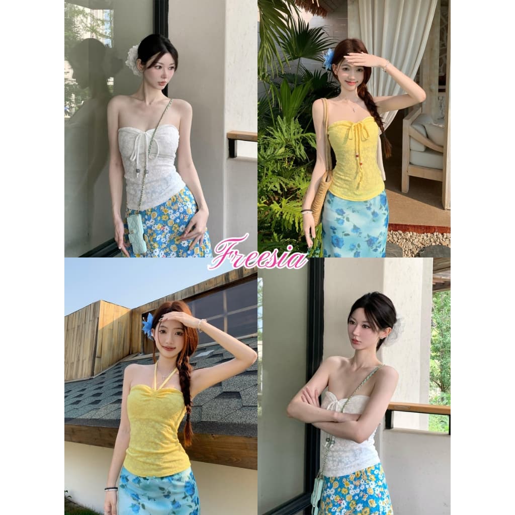 เสื้อลูกไม้ เสื้อครอป ทรงเข้ารูป ใส่ไปเที่ยว เเซ่บเวอร์#92394 - รูปที่ 1